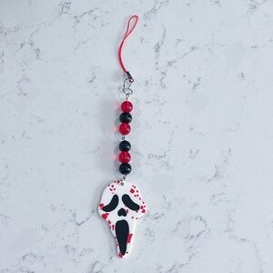 Ghost face phone charm accessory 🖤
